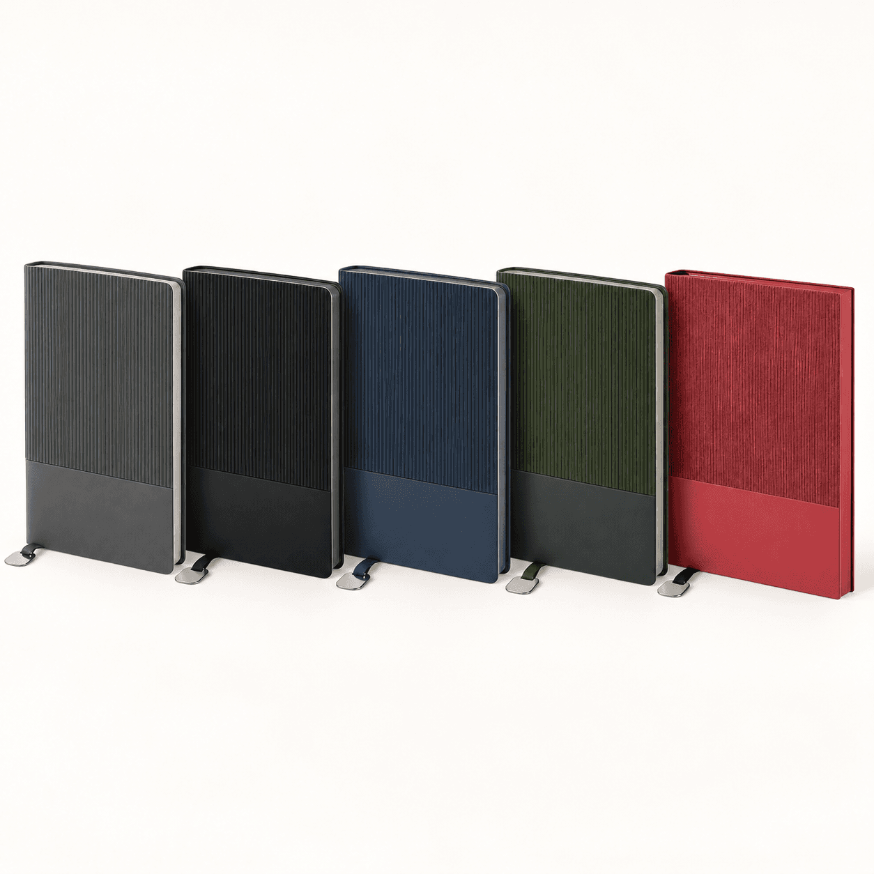 Çift Renkli Yumuşak Suni Deri Defter 15 x 21 cm 232 Sayfa – Gri