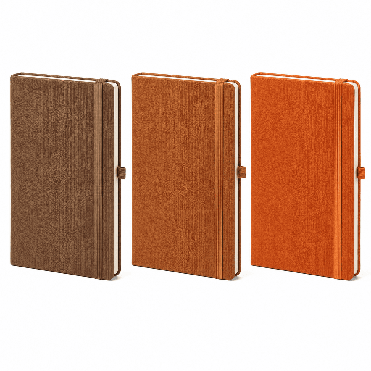 Lastikli Suni Deri Defter 13 x 21 cm 224 Sayfa 80 g – Kahve