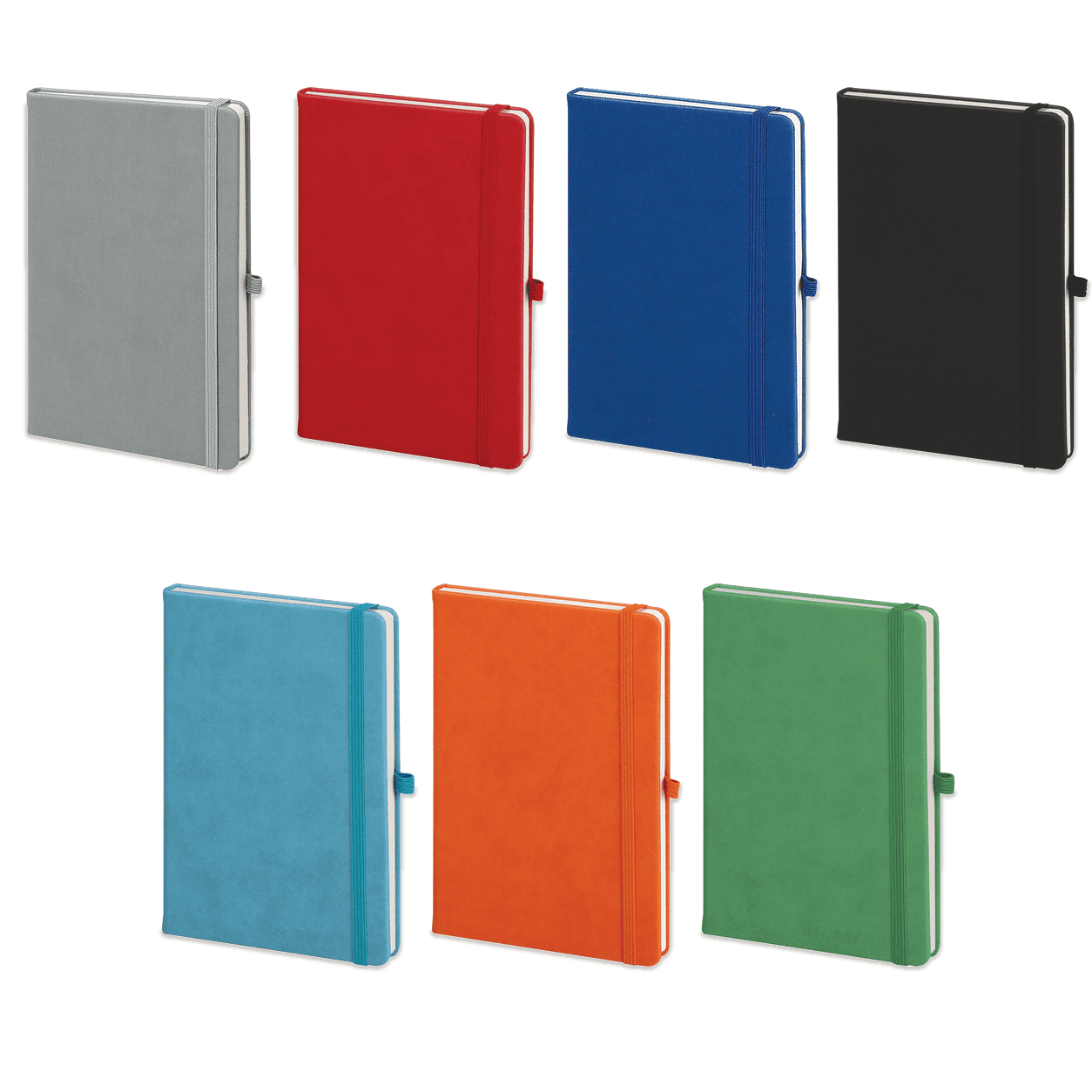 Kareli Lastikli Suni Deri Defter 13 x 21 cm – Turuncu