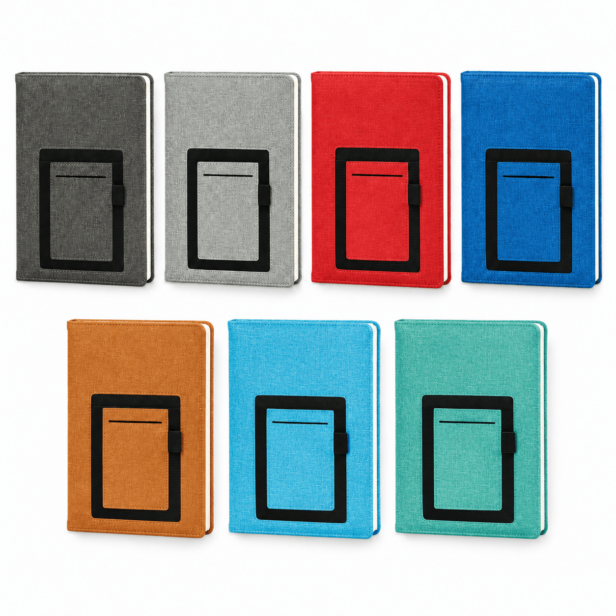 Telefon ve Kart Cepli Suni Deri Defter 15 x 21 cm 224 Sayfa – Kırmızı