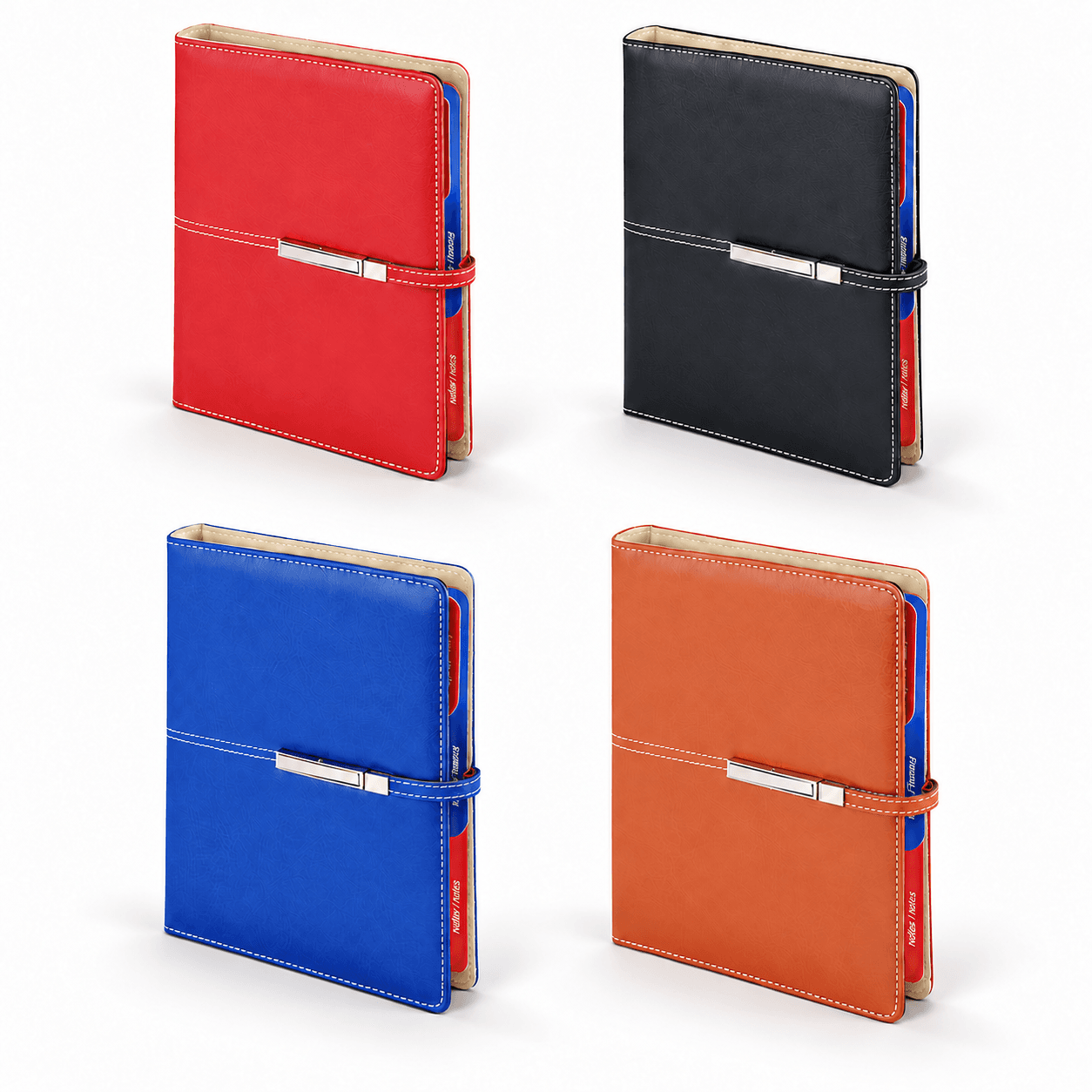Metal Tokalı Hesap Makineli Tarihli Organizer – Kırmızı