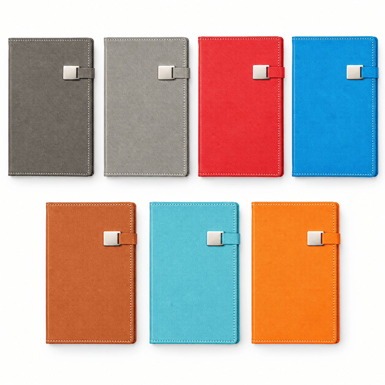 Metal Tokalı Suni Deri Defter 13 x 21 cm 160 Sayfa – Turuncu