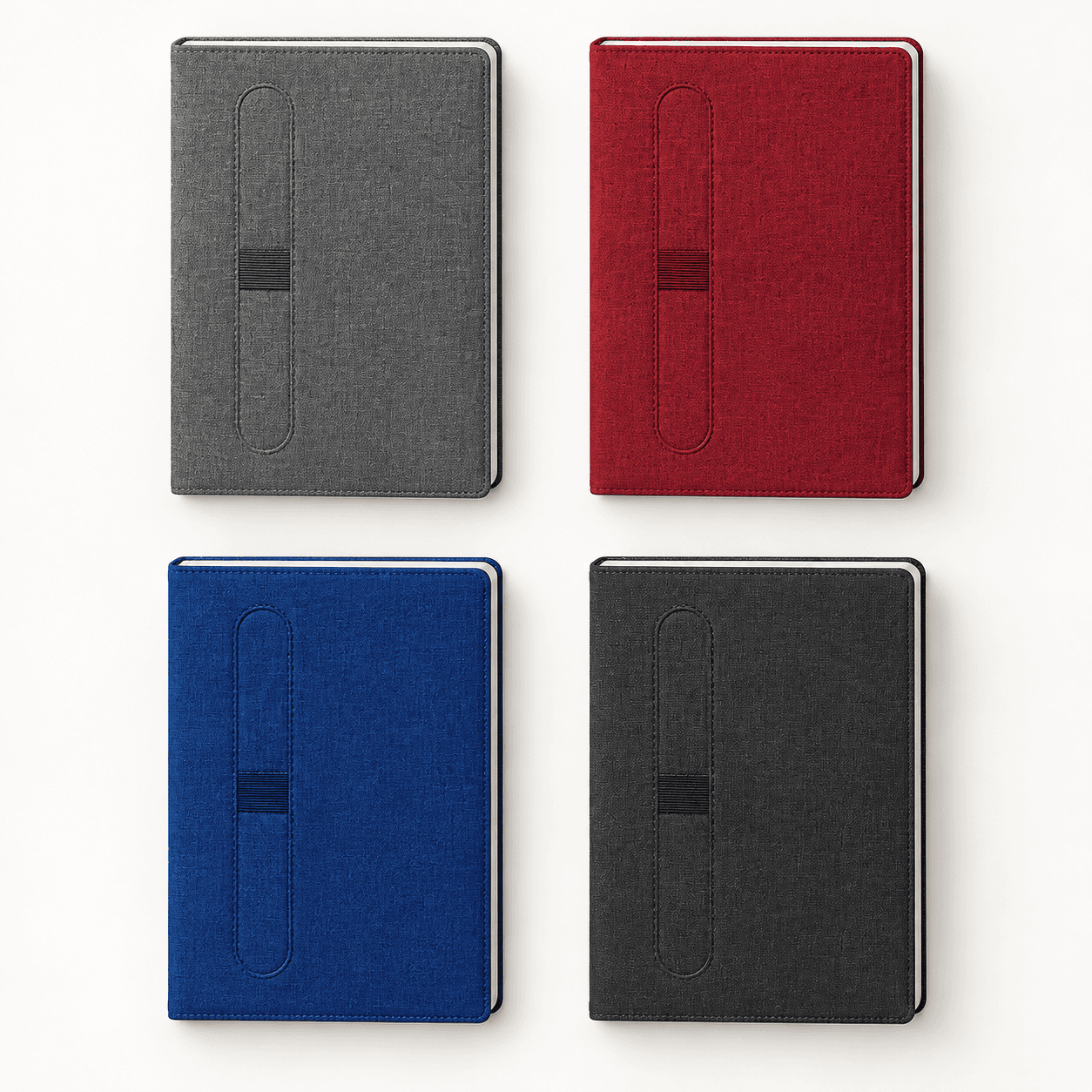 Kapak Üstü Kalem Yuvalı Suni Deri Defter 15 x 21 cm – Kırmızı