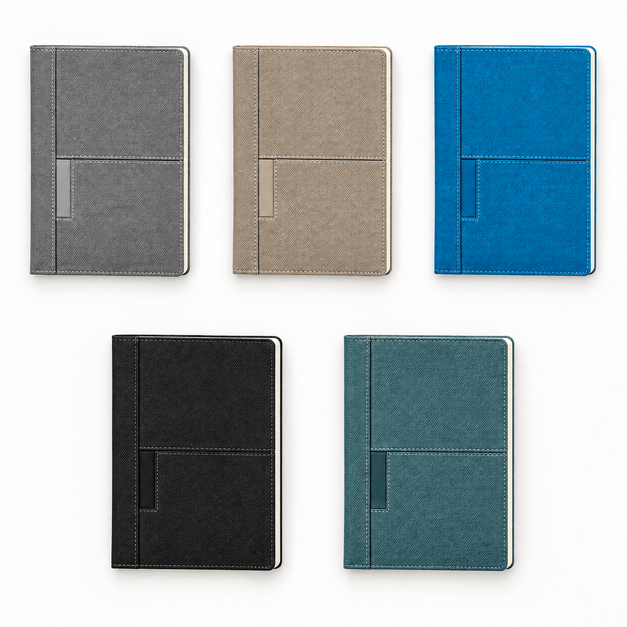 Telefon, Kalem ve Kart Cepli Suni Deri Defter 15 x 21 cm – Yeşil