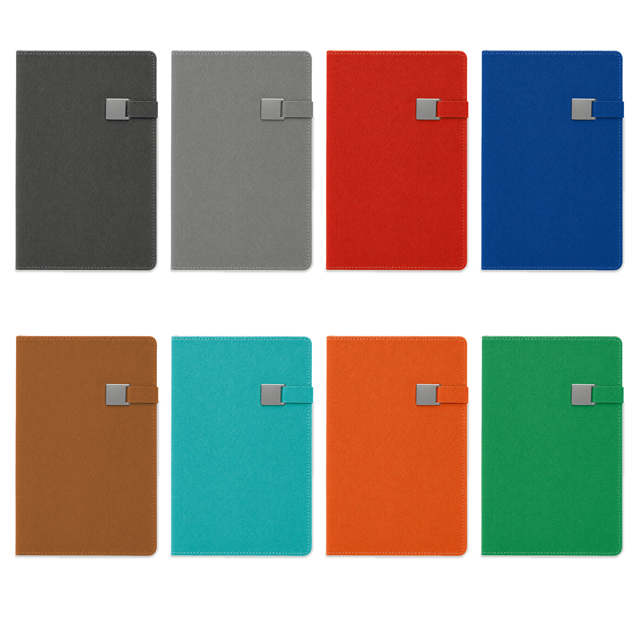 Metal Tokalı Renkli Kenarlı Suni Deri Defter 13 x 21 cm – Turkuaz Yeşil
