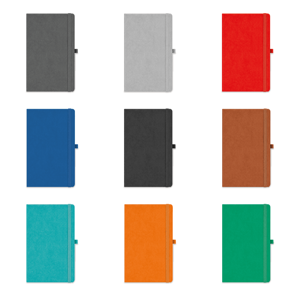 Lastikli Suni Deri Defter 13 x 21 cm 160 Sayfa 70 g – Kırmızı