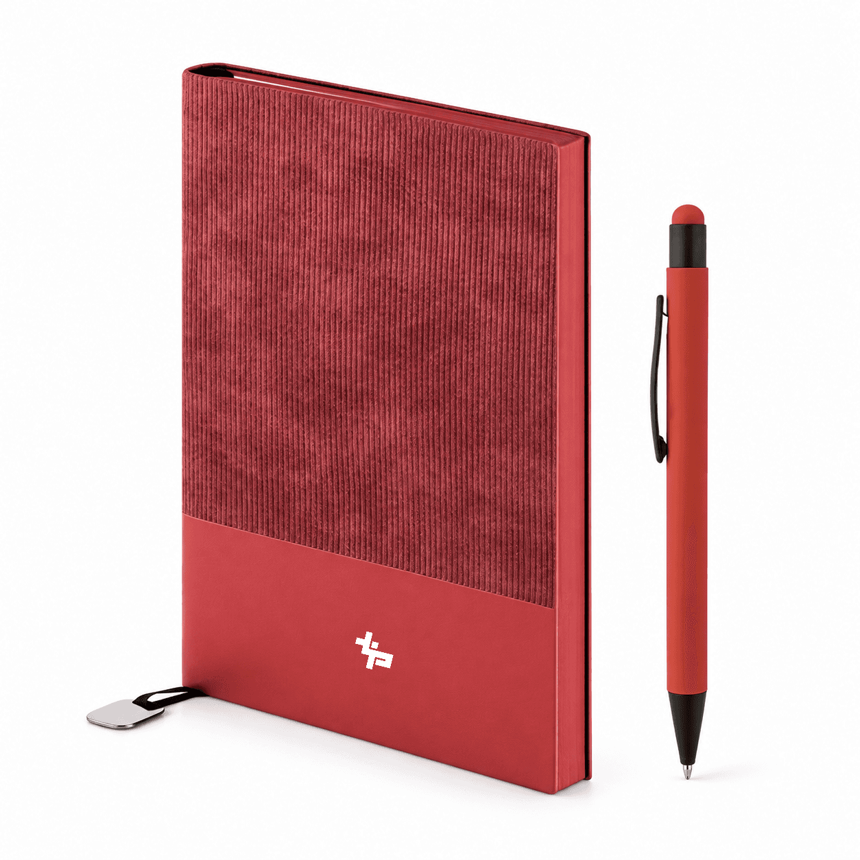 Defter ve Dokunmatik Uçlu Kalem Hediye Seti – Kırmızı