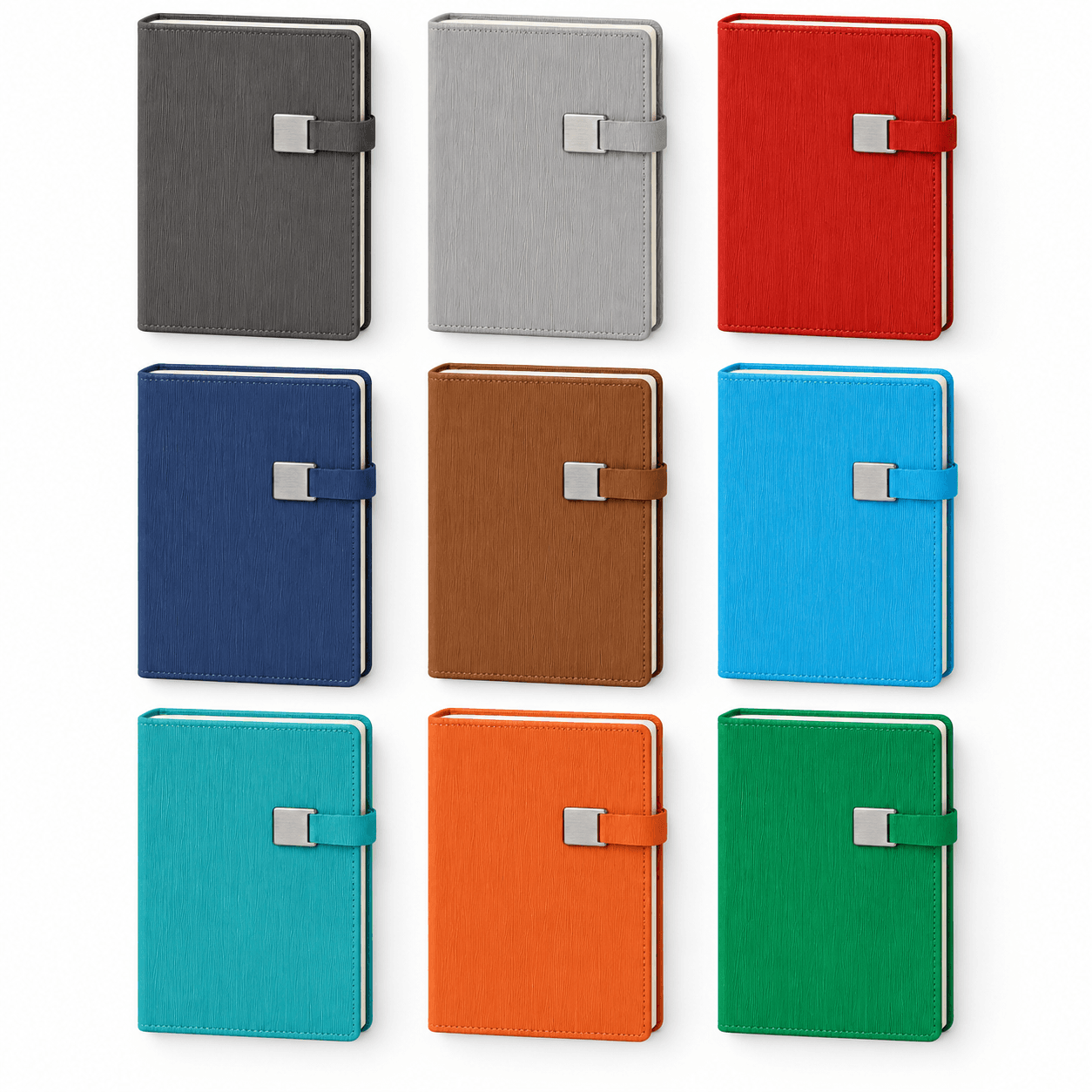 Metal Tokalı Suni Deri Defter 13 x 21 cm 224 Sayfa – Turuncu