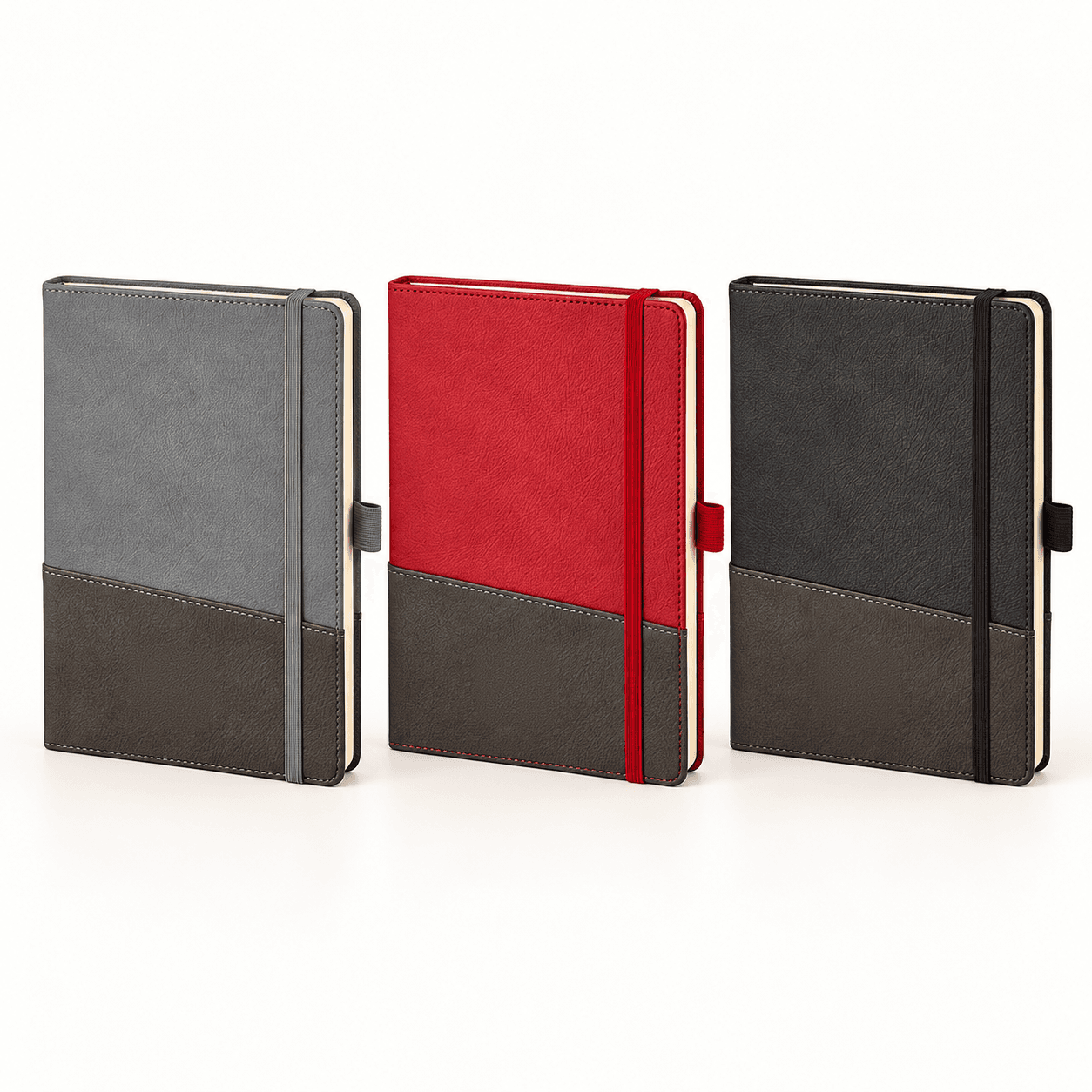 Ön Cepli Lastikli Yumuşak Suni Deri Defter 15 x 21 cm – Kırmızı