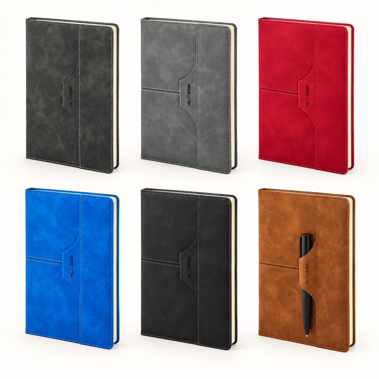 Eskitme Görünümlü Suni Deri Defter 15 x 21 cm – Kırmızı