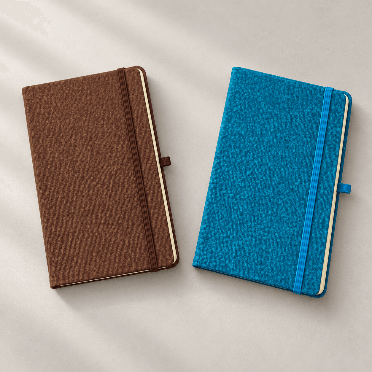 Keten Görünümlü Lastikli Suni Deri Defter 13 x 21 cm – Turkuaz