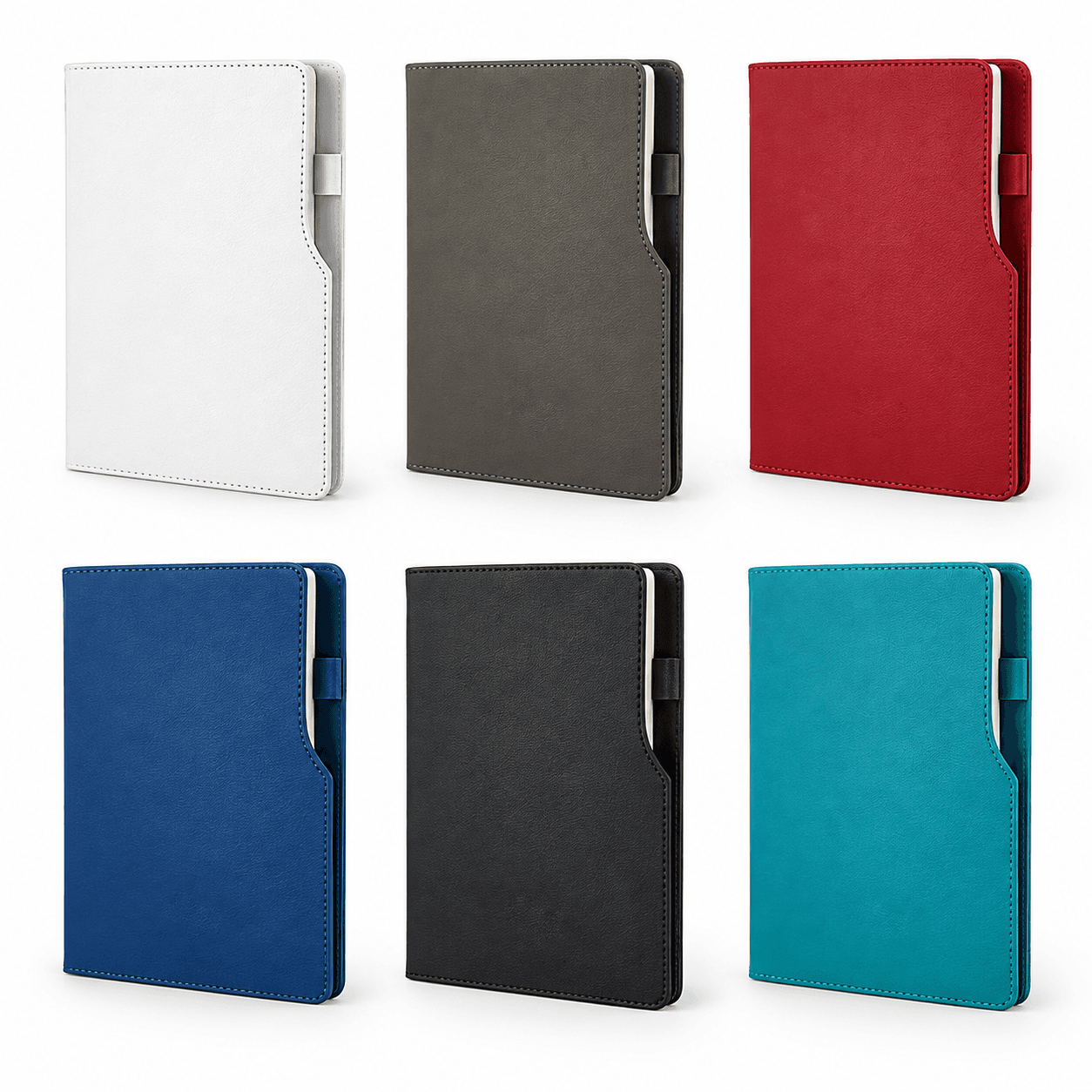 Kalem Tutuculu Suni Deri Defter 15 x 21 cm 160 Sayfa – Kırmızı