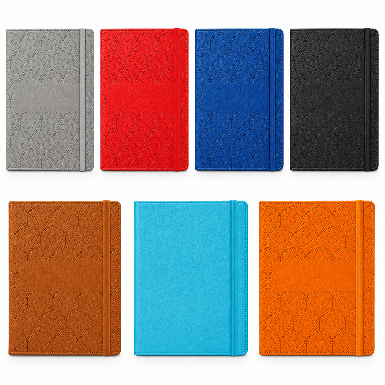 Kareli Lastikli Suni Deri Defter 19,5 x 25 cm – Turkuaz Mavi