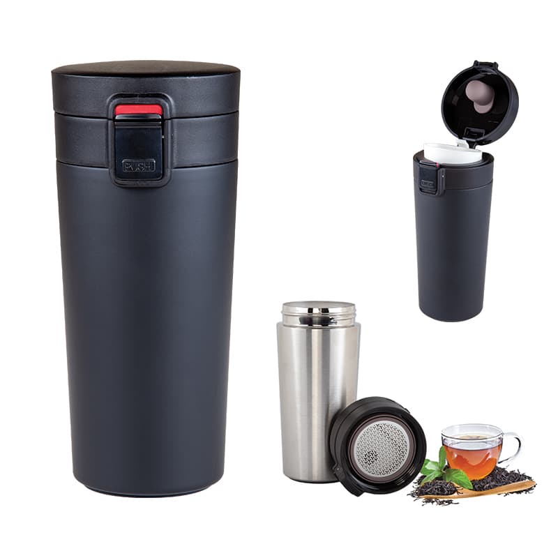 Krom Çelik Termos / 350 ml – Siyah