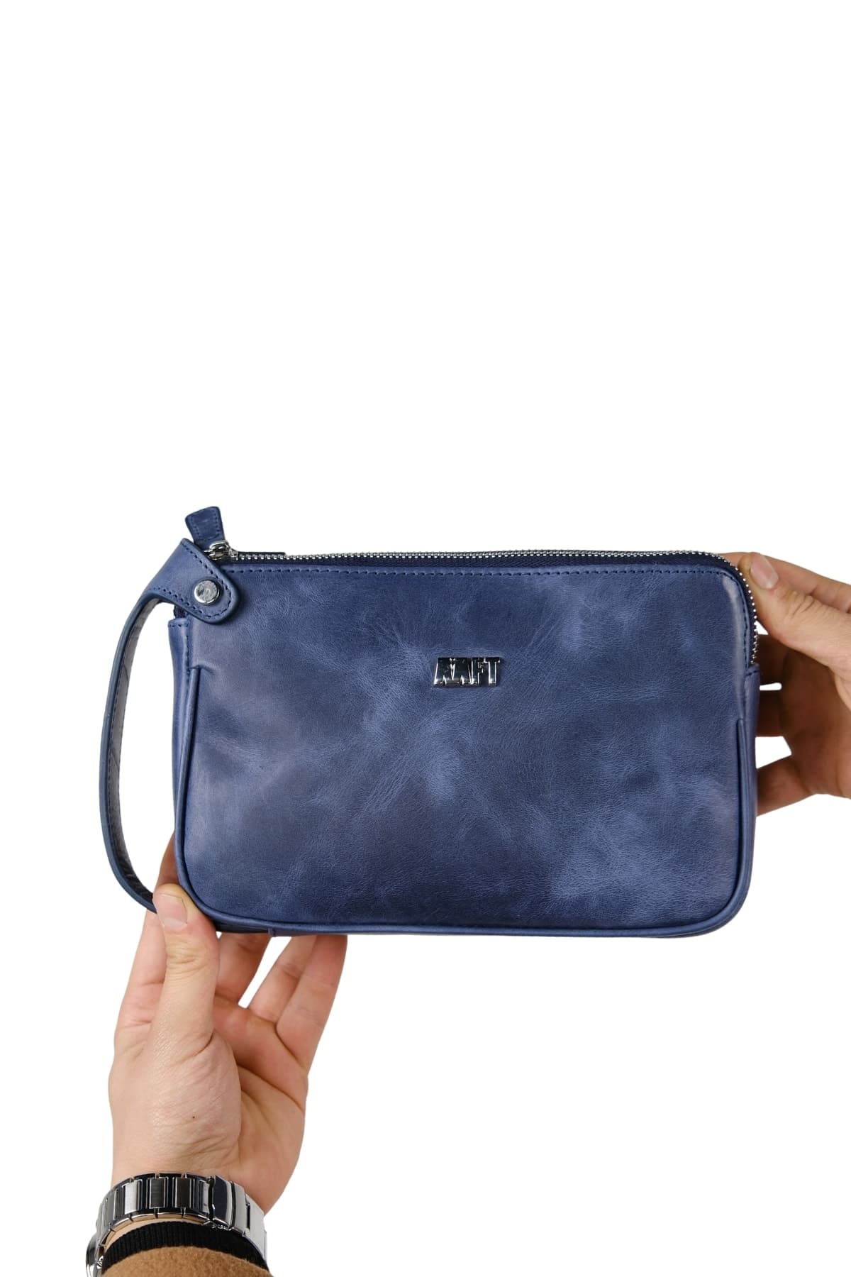 Moon Bag Çift Bölmeli Hakiki Deri Unisex El Çantası – Tiguan Lacivert