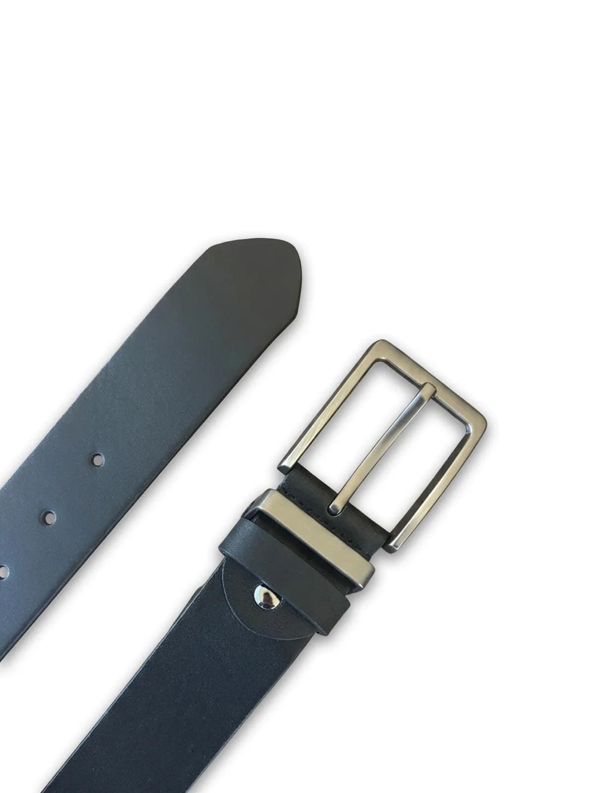 4 cm Dar Metal Köprülü Dana Derisi Erkek Spor Kemer – Siyah