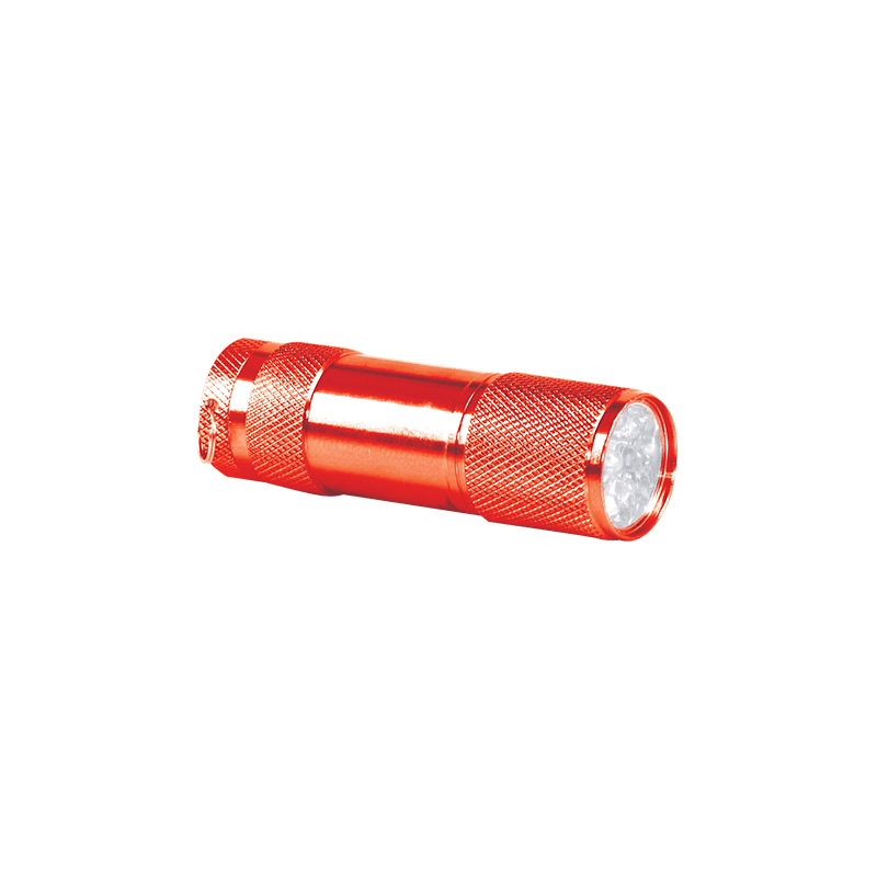 9 LED'li El Feneri 85 x 25,5 mm – Kırmızı