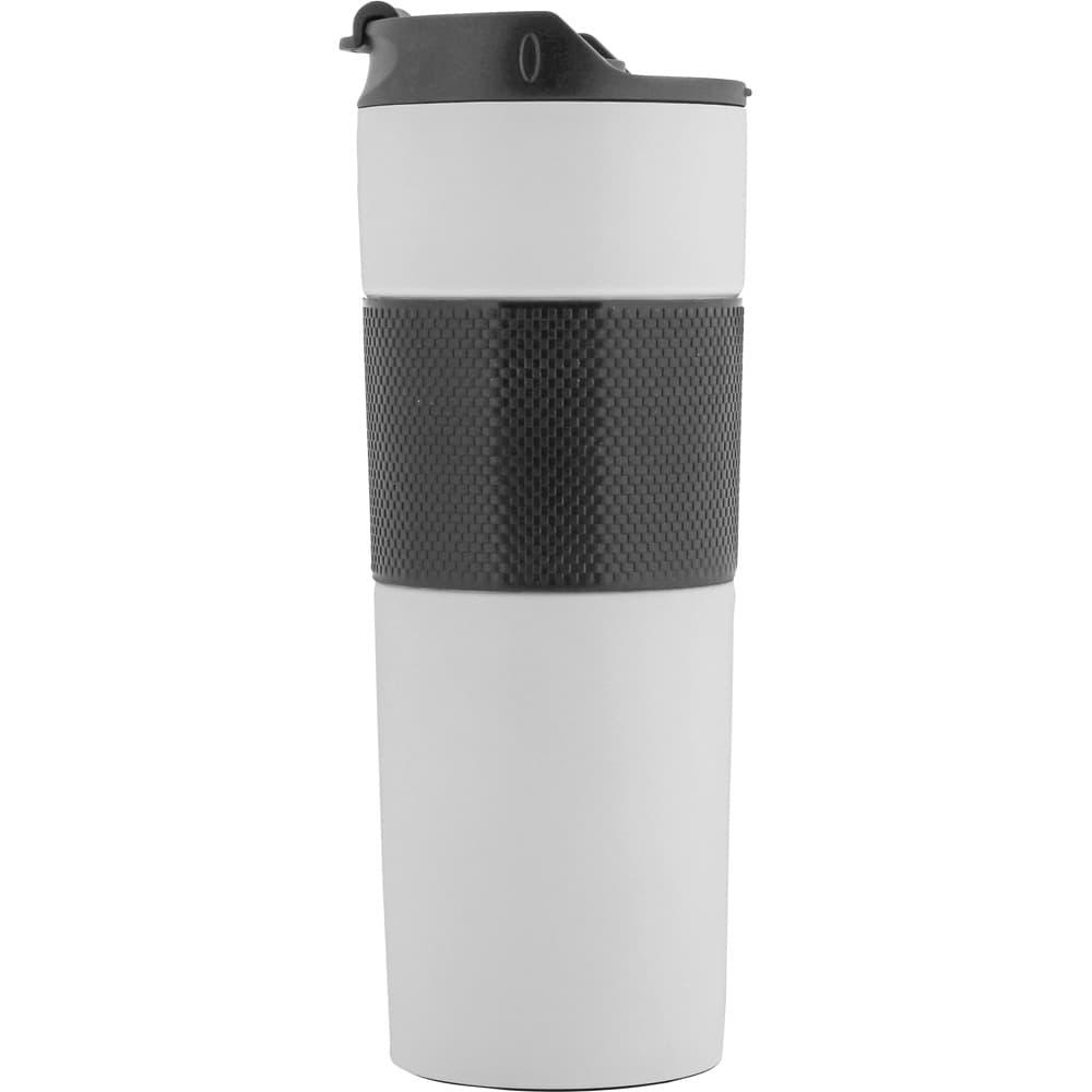 Silikon Bantlı French Press Termos Bardak 500 ml – Beyaz
