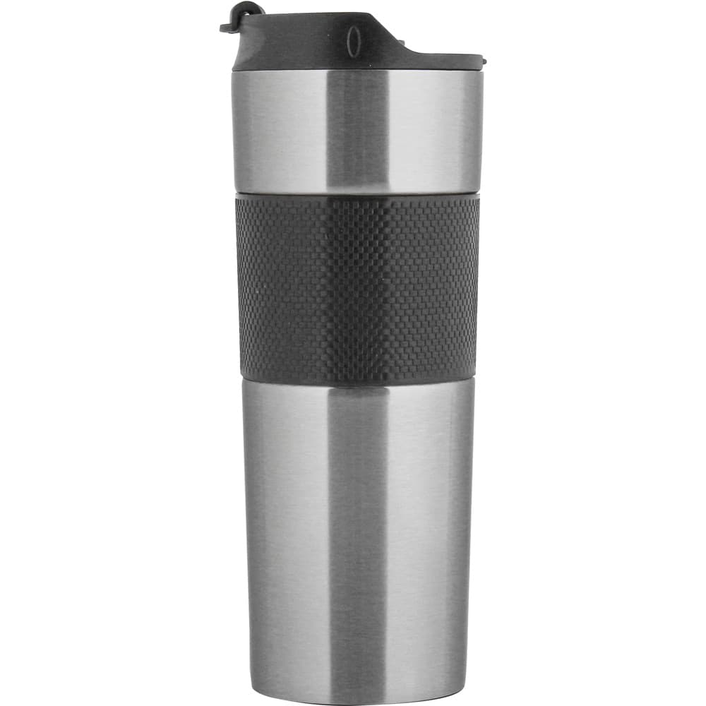 Silikon Bantlı French Press Termos Bardak 500 ml – Gümüş