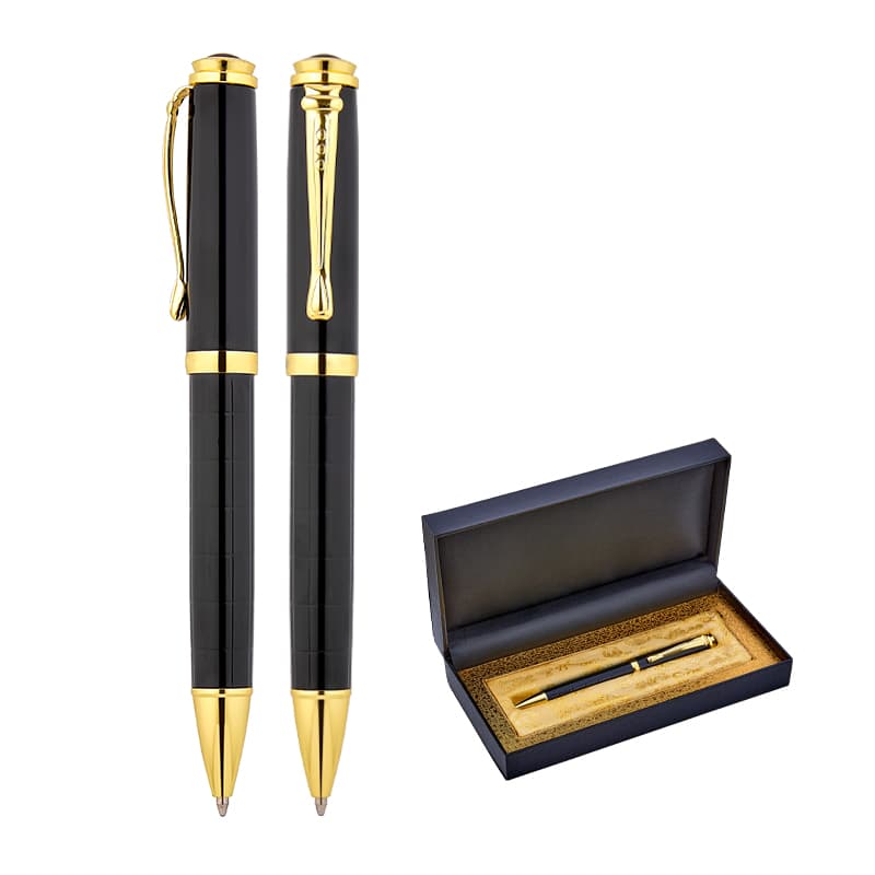Gold Metal Tükenmez Kalem Seti – Siyah
