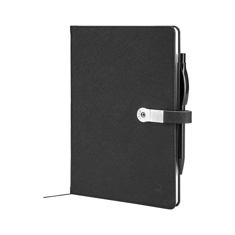 Siyah 15 x 21 Termo Deri USB'li Defter – Siyah