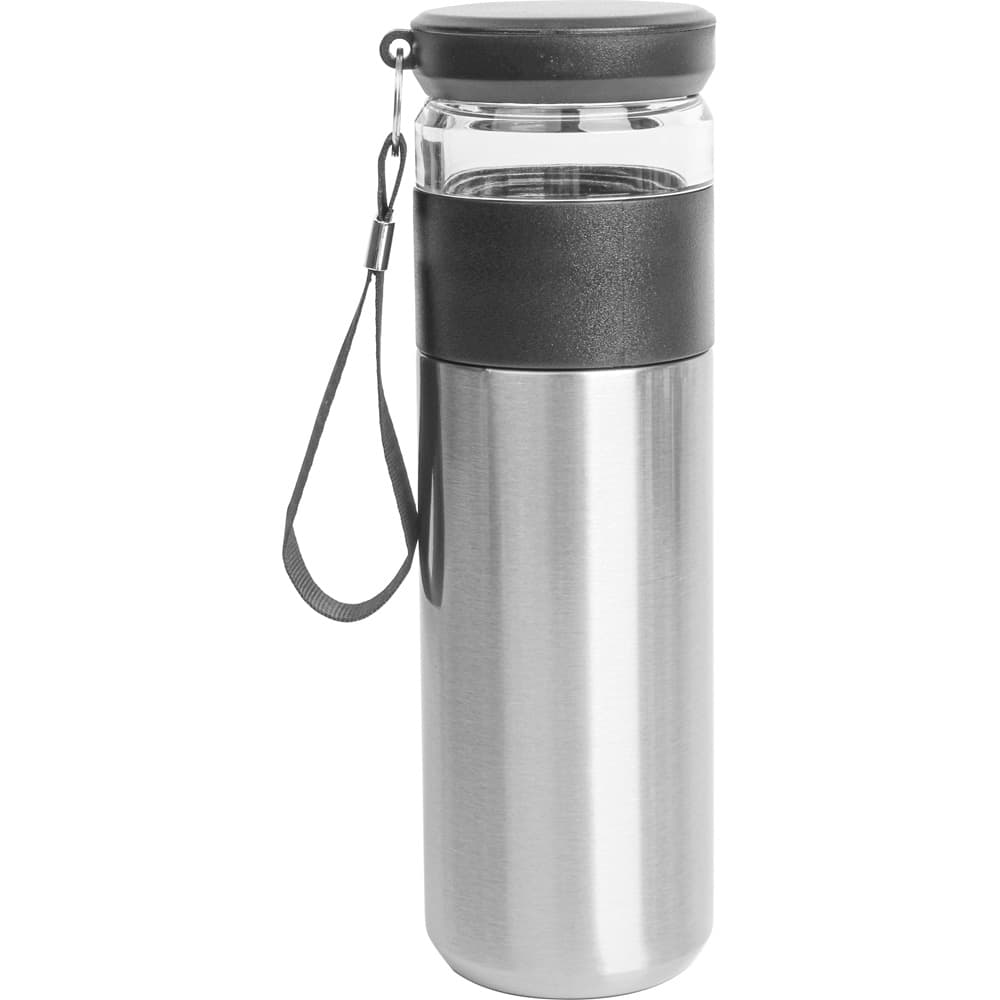 Süzgeçli Demlikli Termos 450 ml – Gümüş