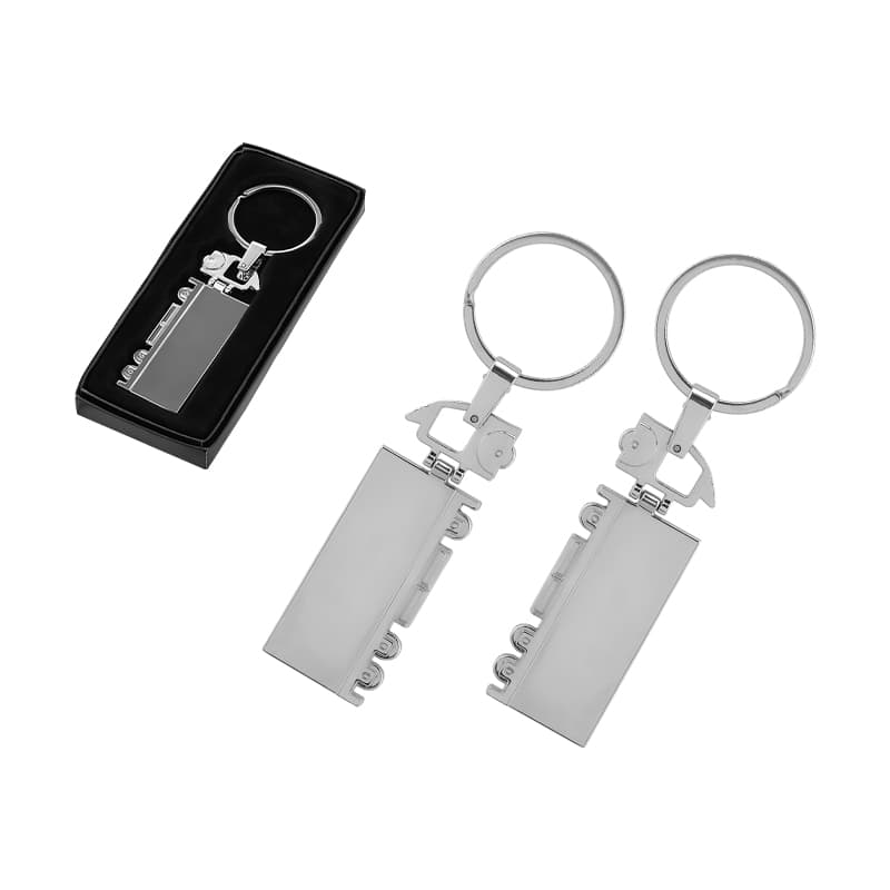 Silver Çift Taraflı Metal Tır Anahtarlık – Silver
