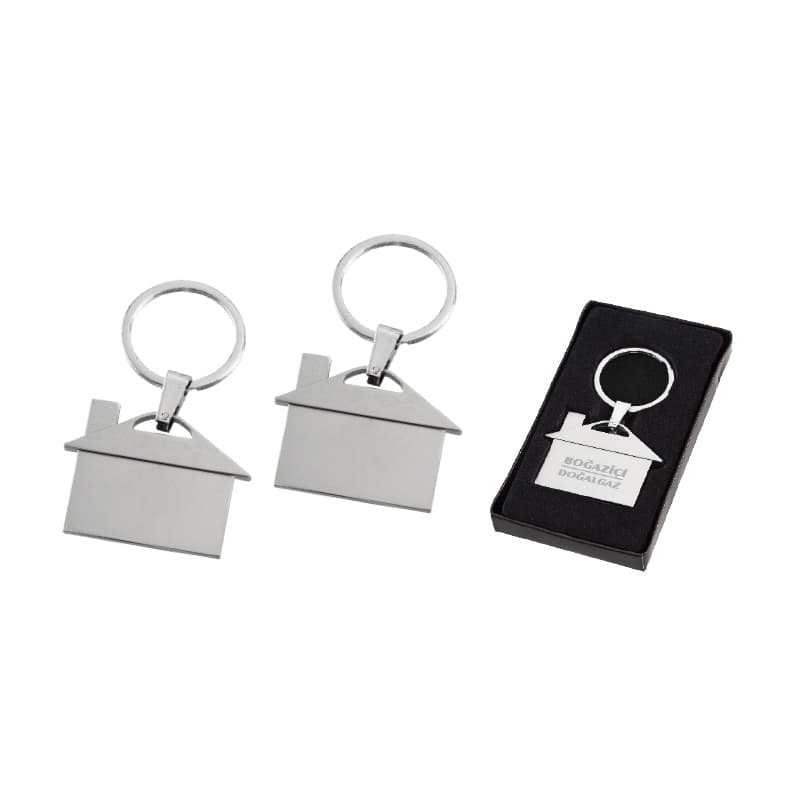 Krom Çift Taraflı Metal Anahtarlık – Krom