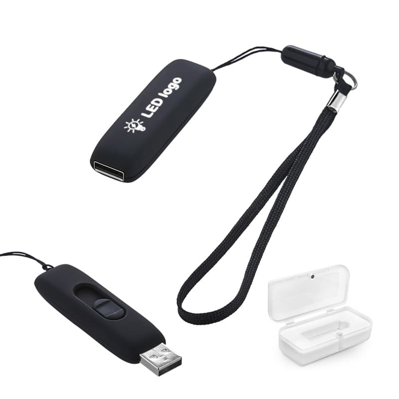 Siyah - Beyaz Işık 32 GB Işıklı Rubber Usb – Siyah - Beyaz Işık