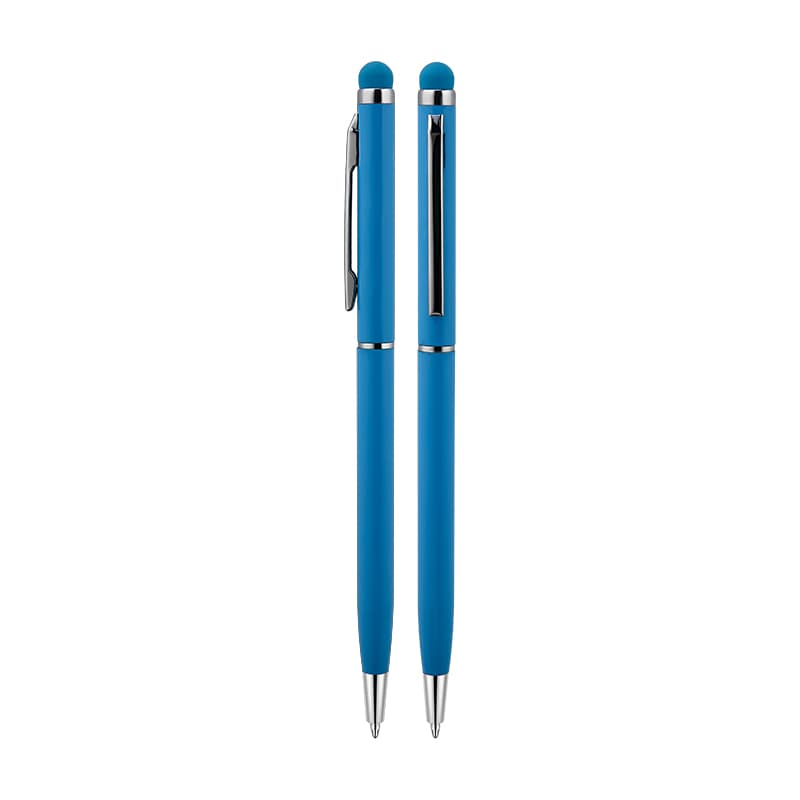 Beyaz Metal Tükenmez Touchpen Kalem – Turkuaz