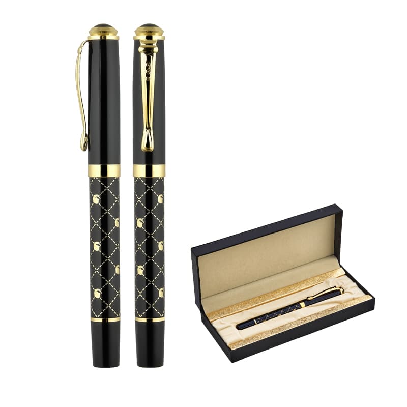 Siyah-Gold Metal Roller Kalem Seti – Siyah-Gold