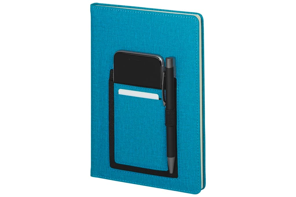 Telefon, Kalem ve Kartvizit Bölmeli Defter – Mavi