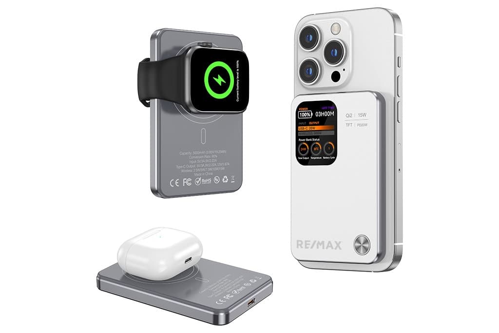 MagSafe Uyumlu 3'ü 1 Arada Kablosuz Powerbank 5000 mAh