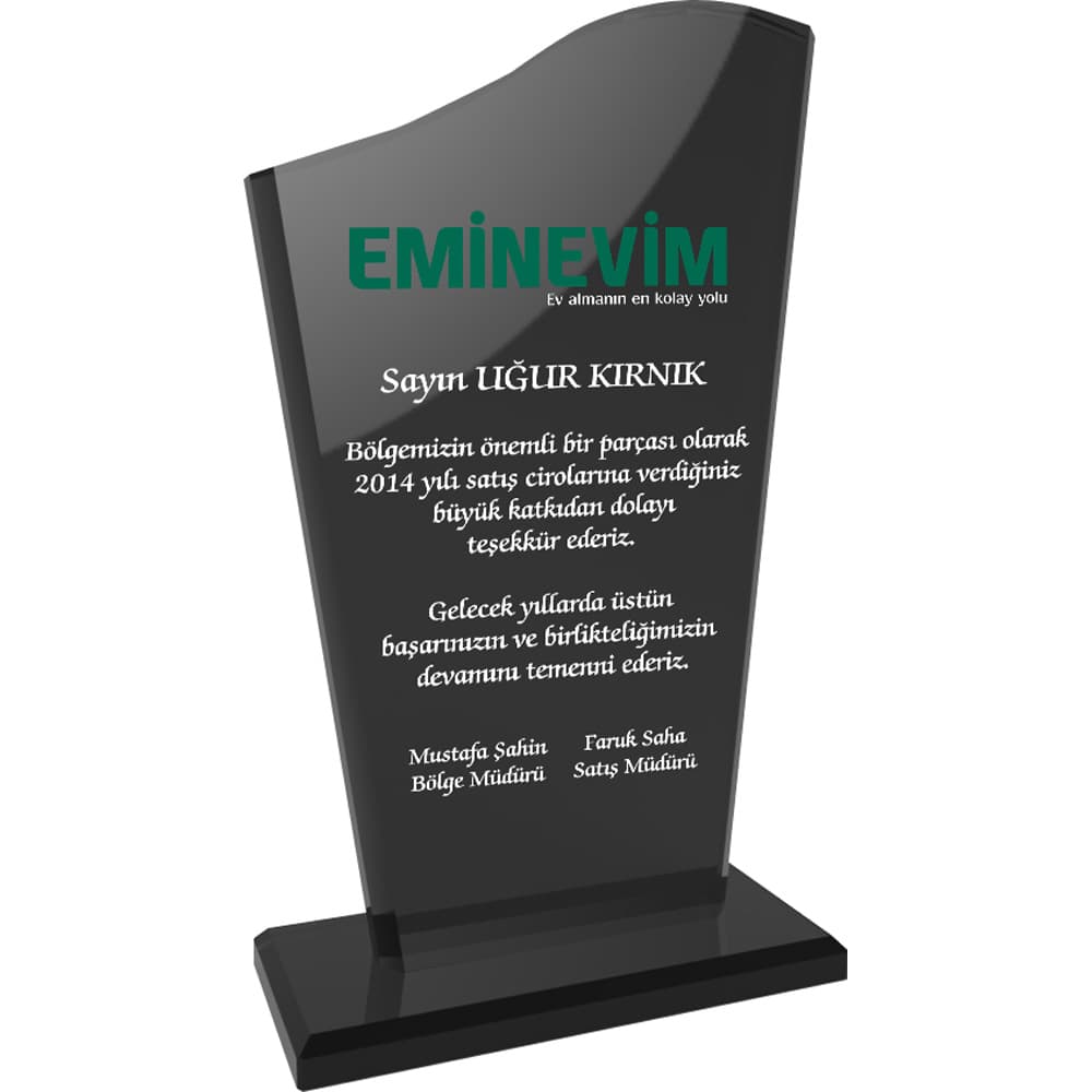 Kristal Plaket – Füme