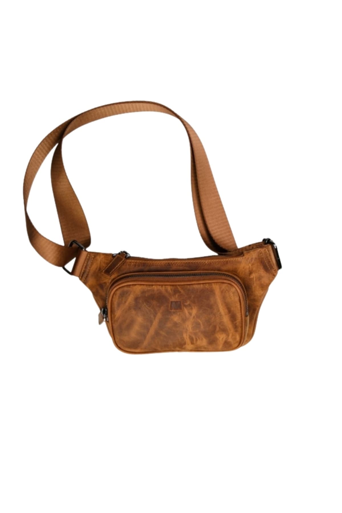 Straw Bel Çantasına Dönüşen Hakiki Deri Unisex Çanta – Crazy Taba