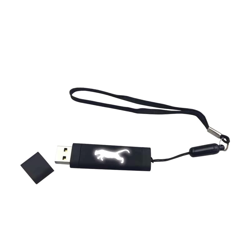 Siyah - Beyaz Işık 16 GB Işıklı Rubber Usb – Siyah - Beyaz Işık