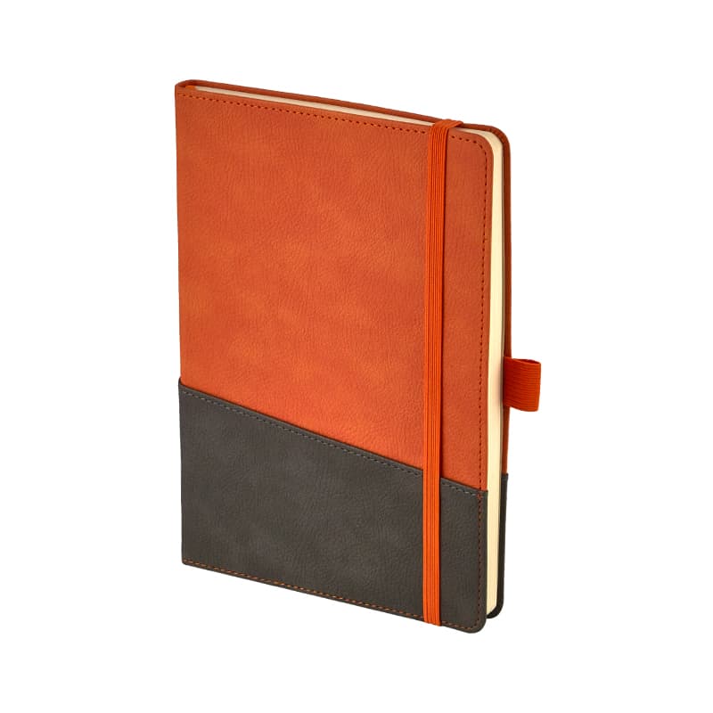 Gri 15 x 21 Yumuşak Kapak Termo Deri Defter – Turuncu