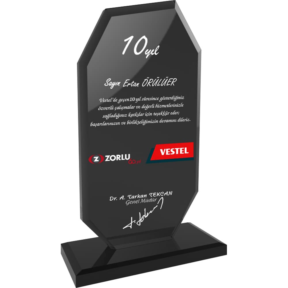 Kristal Plaket – Füme