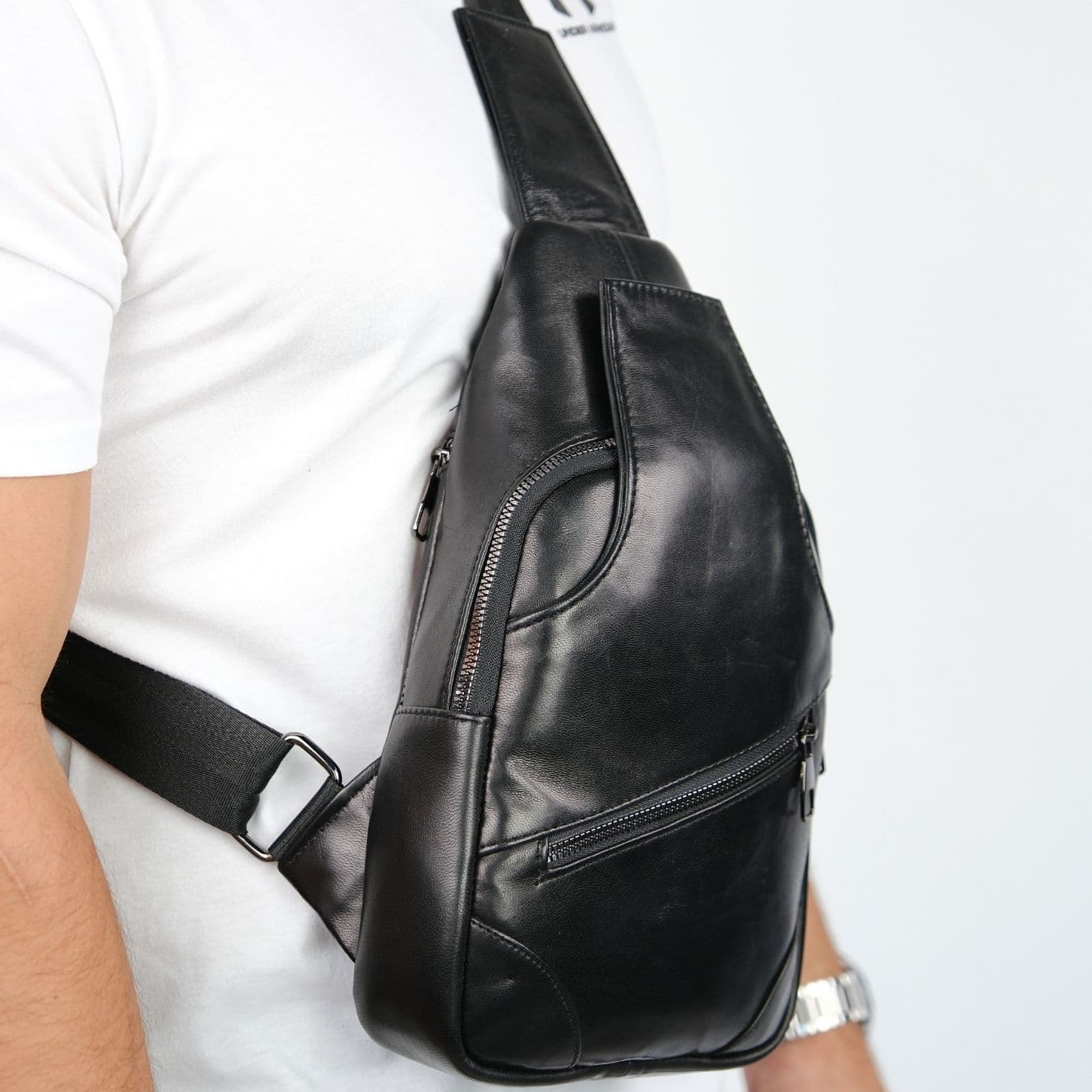 Hakiki Deri Bel ve Çapraz Body Bag Çanta – Siyah – Siyah