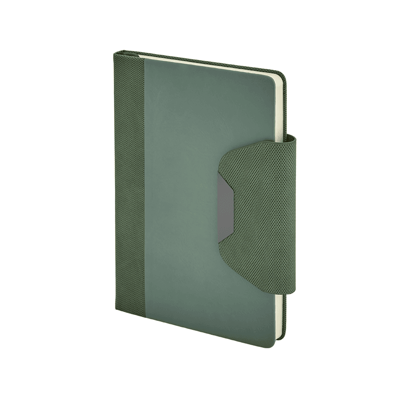 Gri 15 x 21 Termo Deri Defter – Yeşil