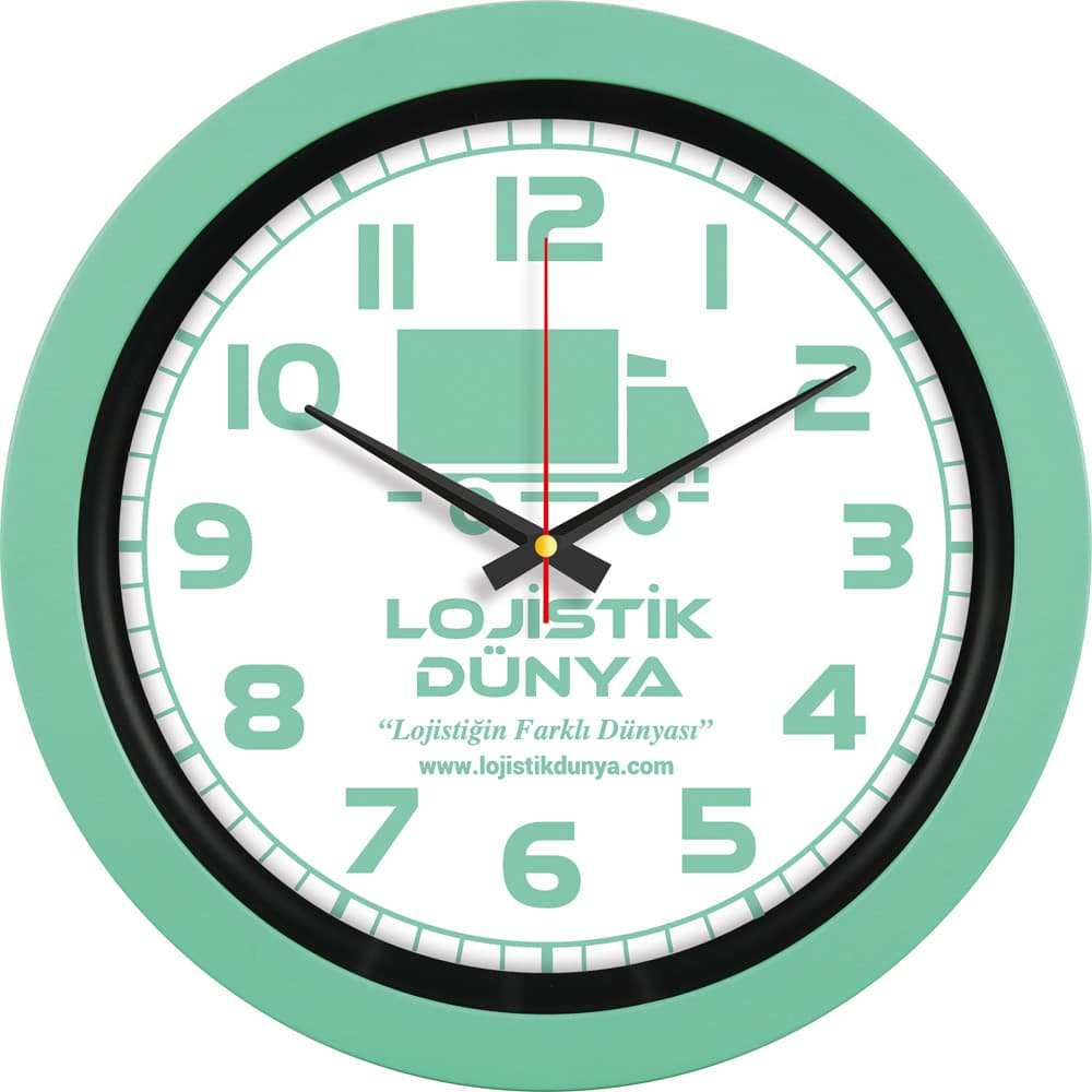 Plastik Duvar Saati – Mint Yeşili