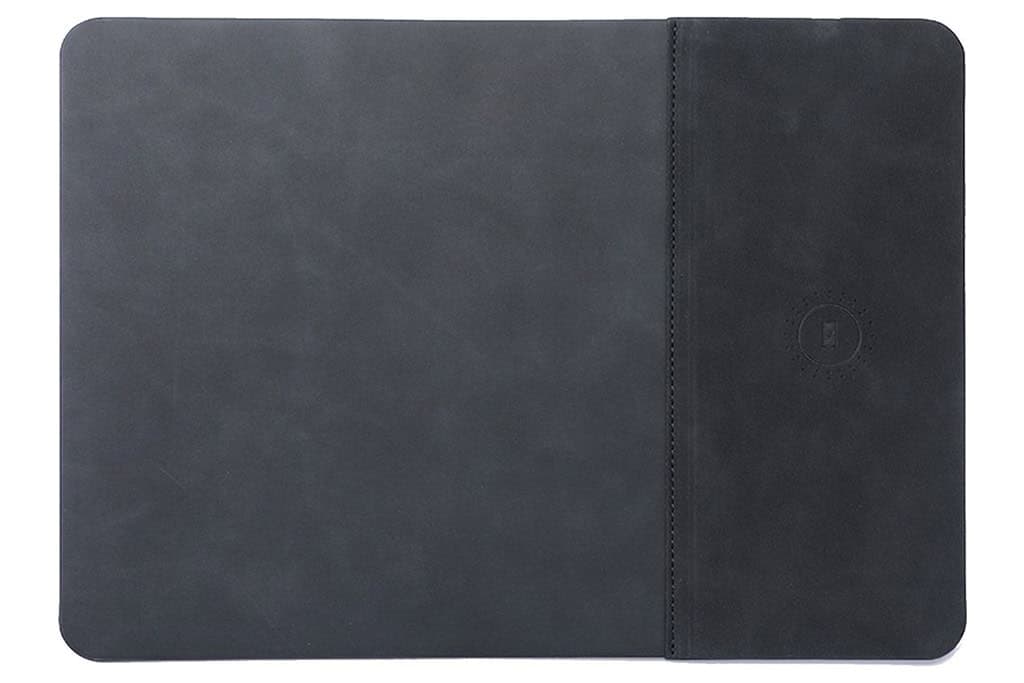 15W Kablosuz Hızlı Şarj Özellikli Deri Mouse Pad – Siyah