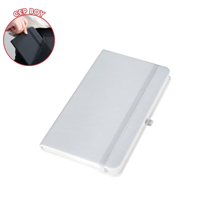 Beyaz 9 x 14 Termo Deri Defter – Beyaz