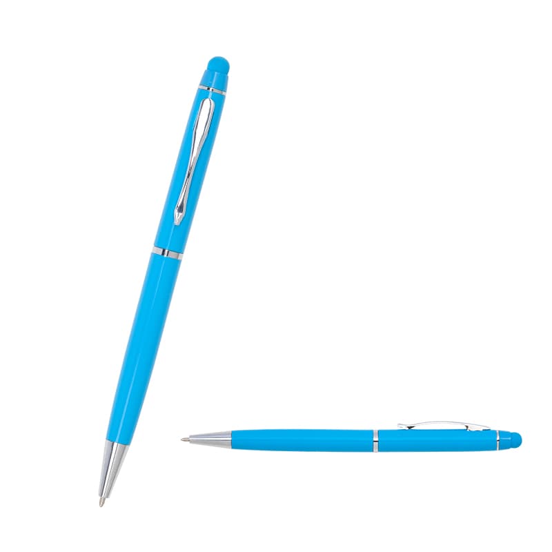 Beyaz Metal Tükenmez Touchpen Kalem – Turkuaz