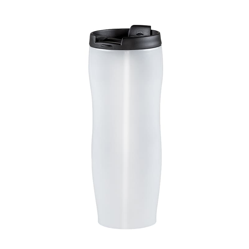 Kavisli Çelik Termos Bardak 400 ml – Beyaz