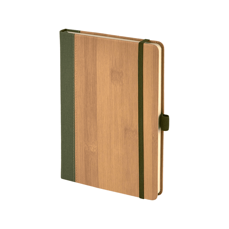 Gri 15 x 21 Termo Deri Bambu Defter – Yeşil