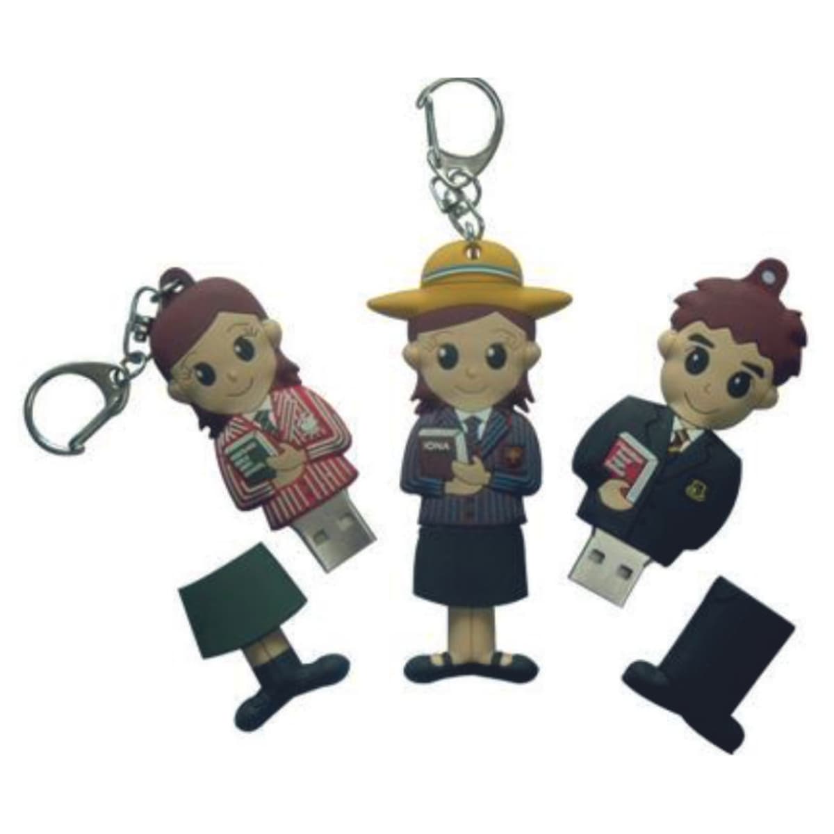 Anahtarlıklı İnsan Figürlü PVC USB Bellek