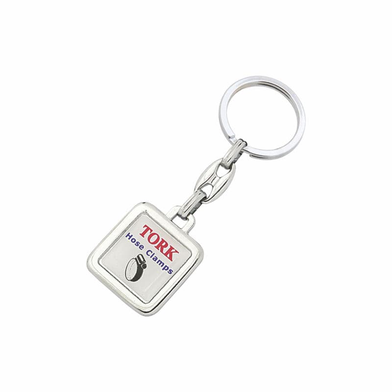 Krom Çift Taraflı Metal Anahtarlık – Krom