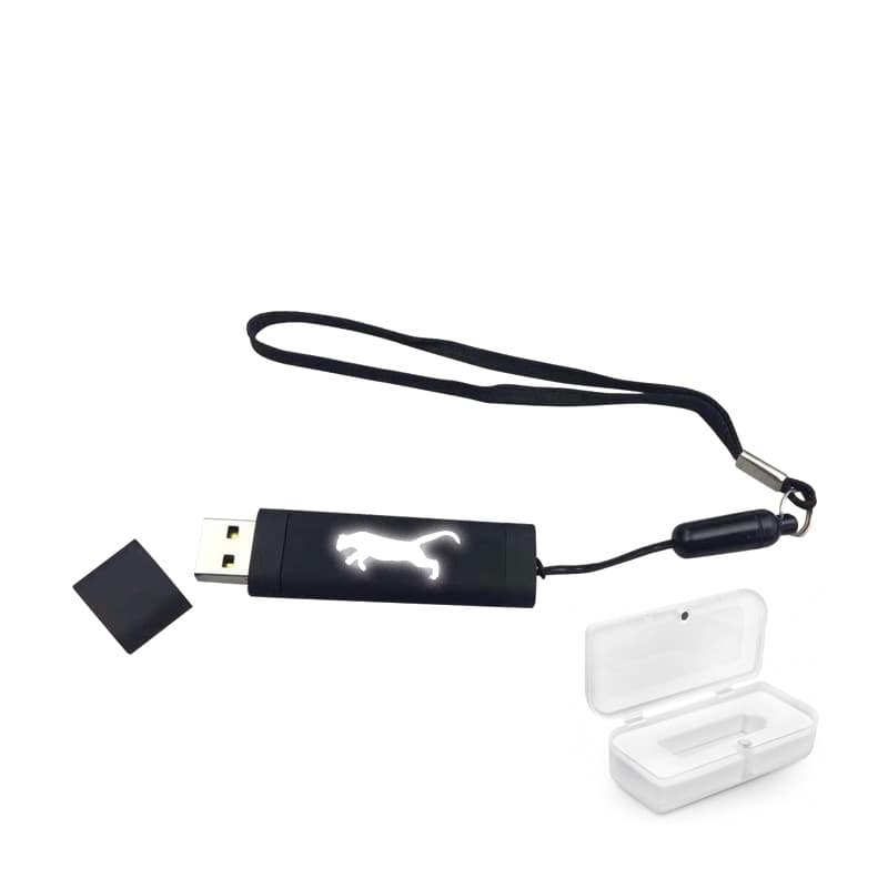 Siyah - Beyaz Işık 32 GB Işıklı Rubber Usb – Siyah - Beyaz Işık